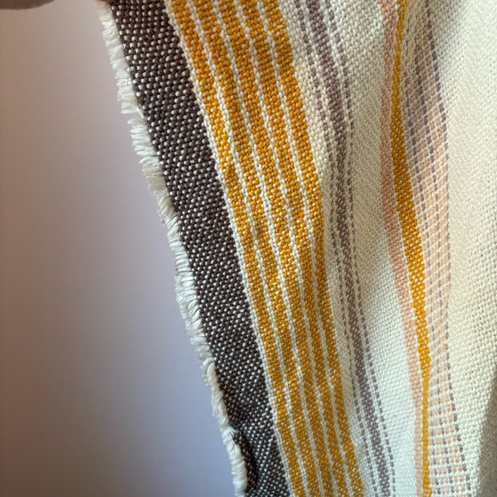 Aerie woven stripe tassel poncho OS - Picture 3 of 6